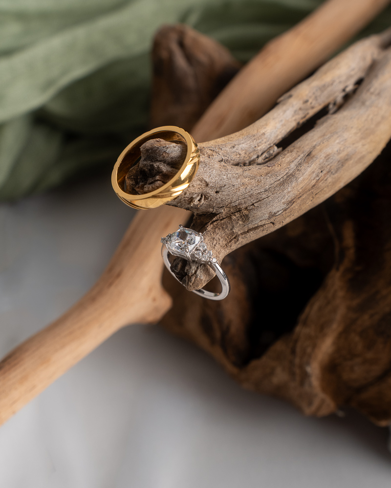 Alliances posées sur fond clair